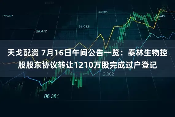 天戈配资 7月16日午间公告一览：泰林生物控股股东协议转让1210万股完成过户登记