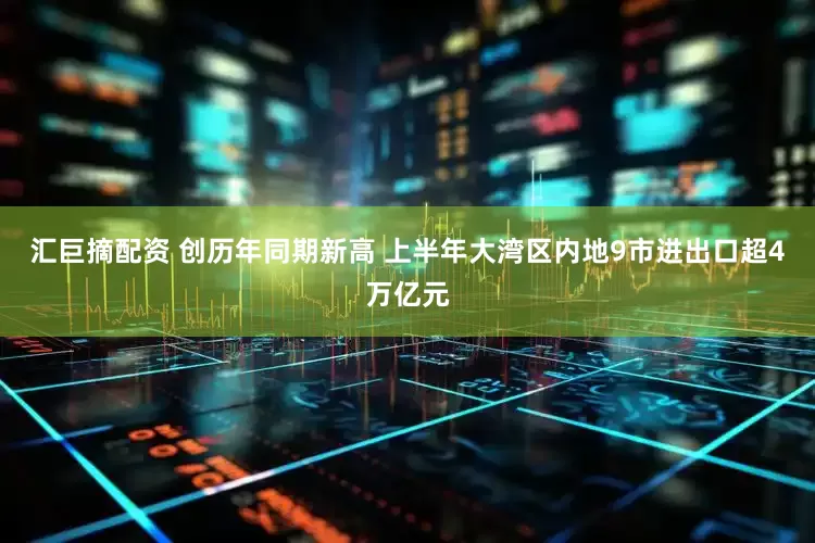汇巨摘配资 创历年同期新高 上半年大湾区内地9市进出口超4万亿元