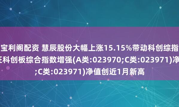 宝利阁配资 慧辰股份大幅上涨15.15%带动科创综指上涨，泰康上证科创板综合指数增强(A类:023970;C类:023971)净值创近1月新高
